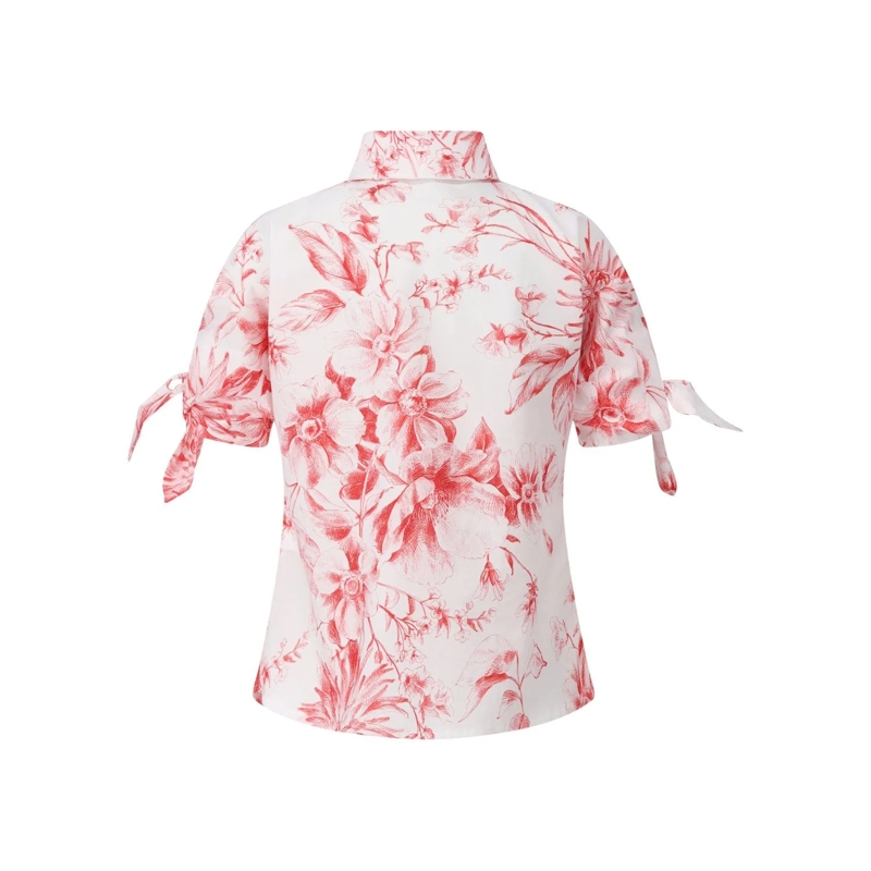 Lavi Bluse Kurzarmbluse Cedro mit floralem Muster weiß(Image 2)