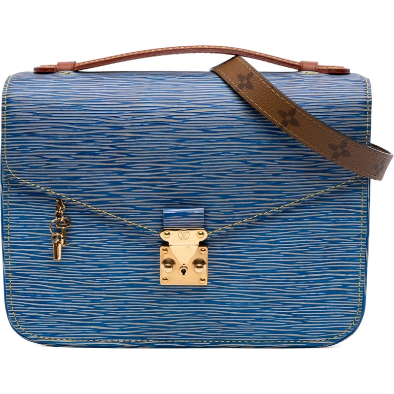 Louis Vuitton Sac à bandoulière Epi Denim Pochette Metis blau