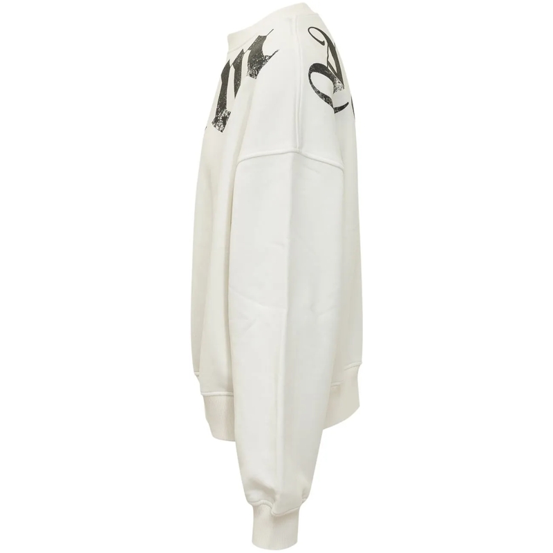 Palm Angels  Felpa Loose con Logo sul Collo weiß(Image 3)