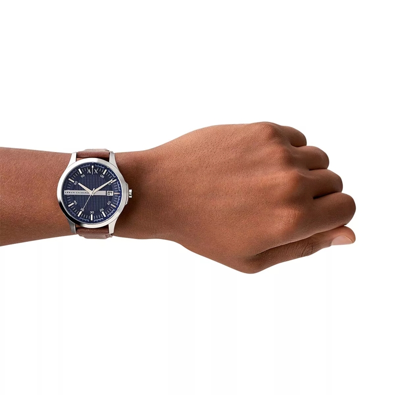 Armani Exchange Automatikuhr Armani Exchange Three-Hand Date Brown Leather Watc Brown(Image 3)