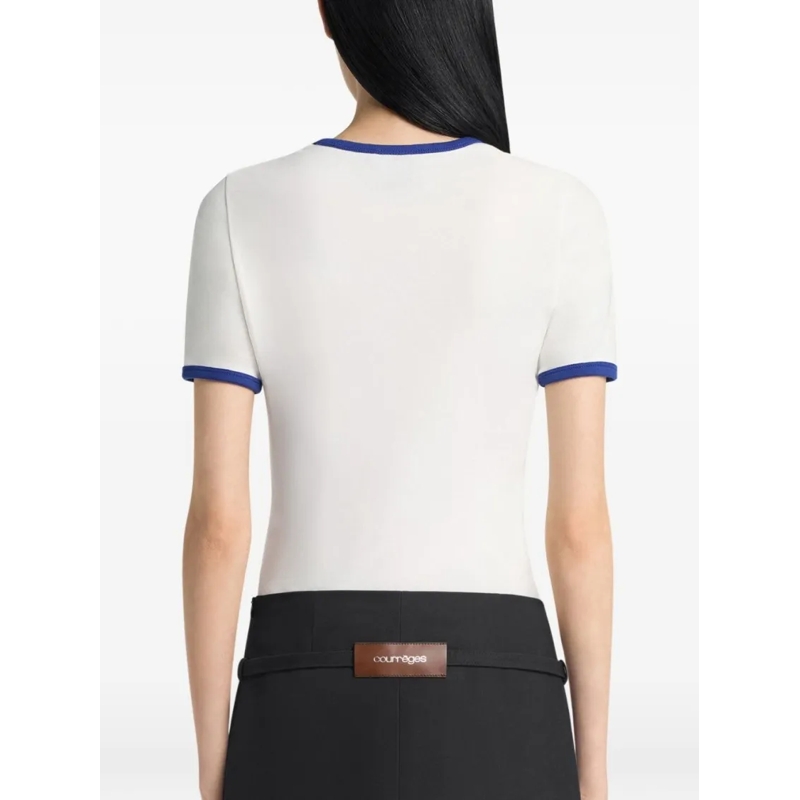 Courrèges T-Shirt Fitted White T-Shirt White(Image 2)