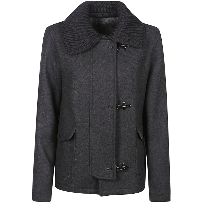 Fay Veste de transition Mini 3 Ganci Double-.face Jacket Grey grau