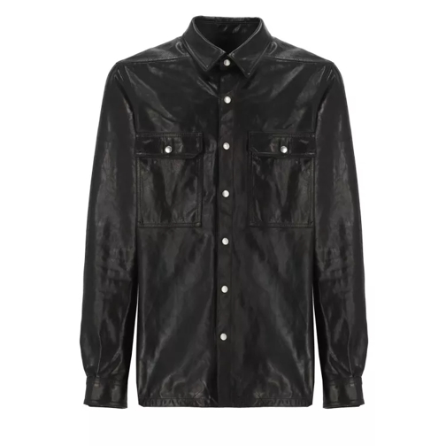 Rick Owens Black Leather Jacket Black 