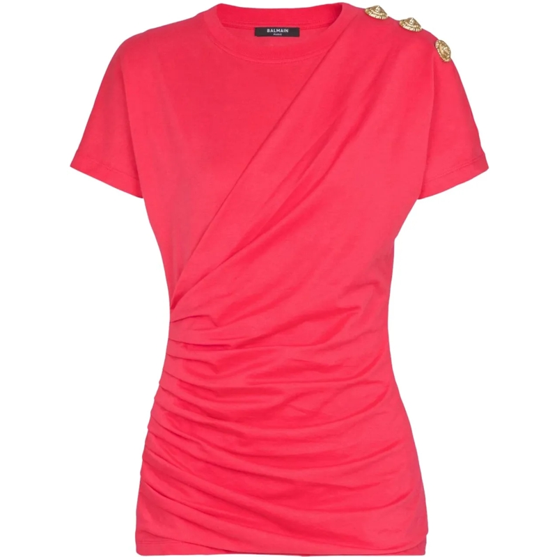 Balmain T-Shirt Top Fuchia rose