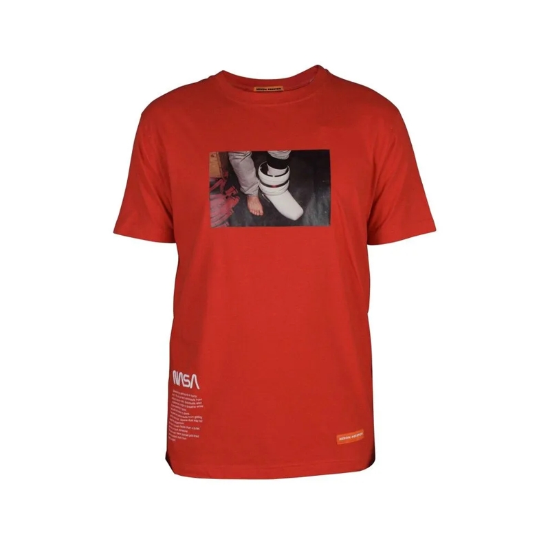 Heron Preston T-shirt Red Cotton T-Shirt With Graphic Prints Red
