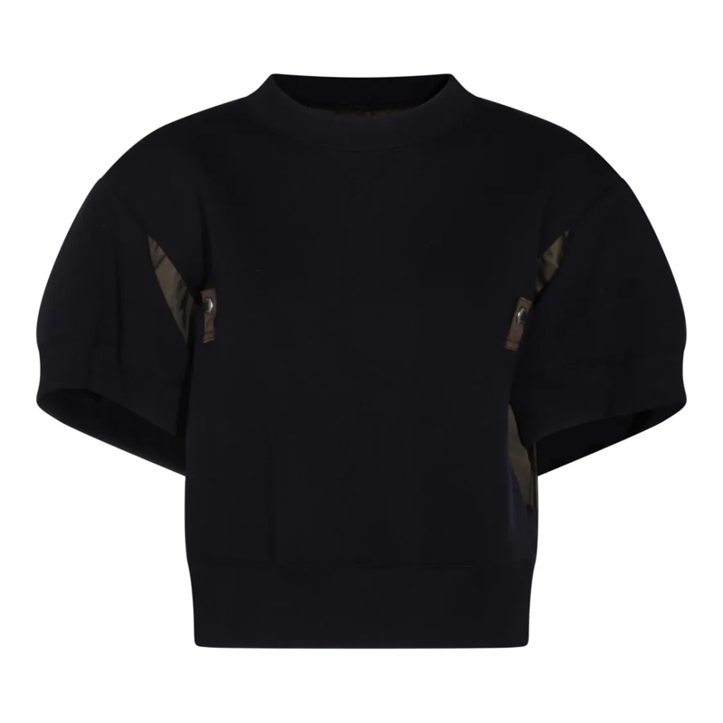 Sacai Pullover Intricate Knit Sweater With Textures And Pa Black