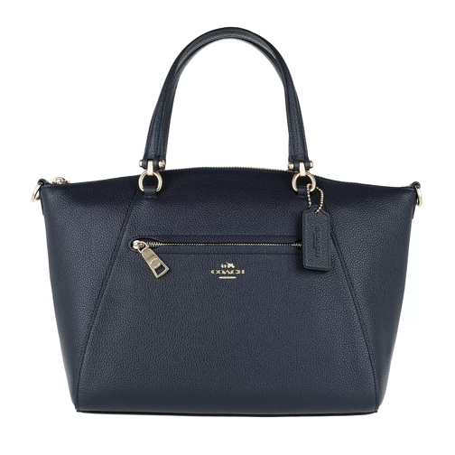Coach Polished Leather Prairie Satchel Bag Navy Tote
