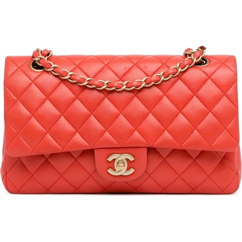 Chanel Sac à bandoulière Medium Classic Lambskin Double Flap rot