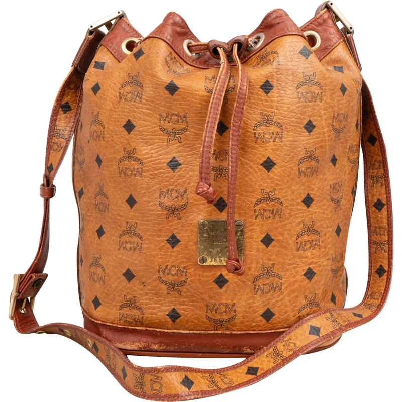 MCM Tote MCM Visetos Monogram Bucket Crossbody Bag braun