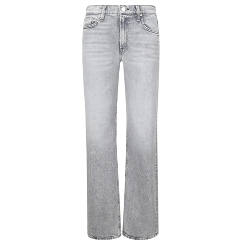 Mother Jeans High-Waisted Cotton Flared Jeans With Pockets Grey