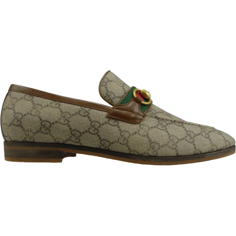 Gucci Loafer Mocassino da Uomo Horsebit GG Supreme beige