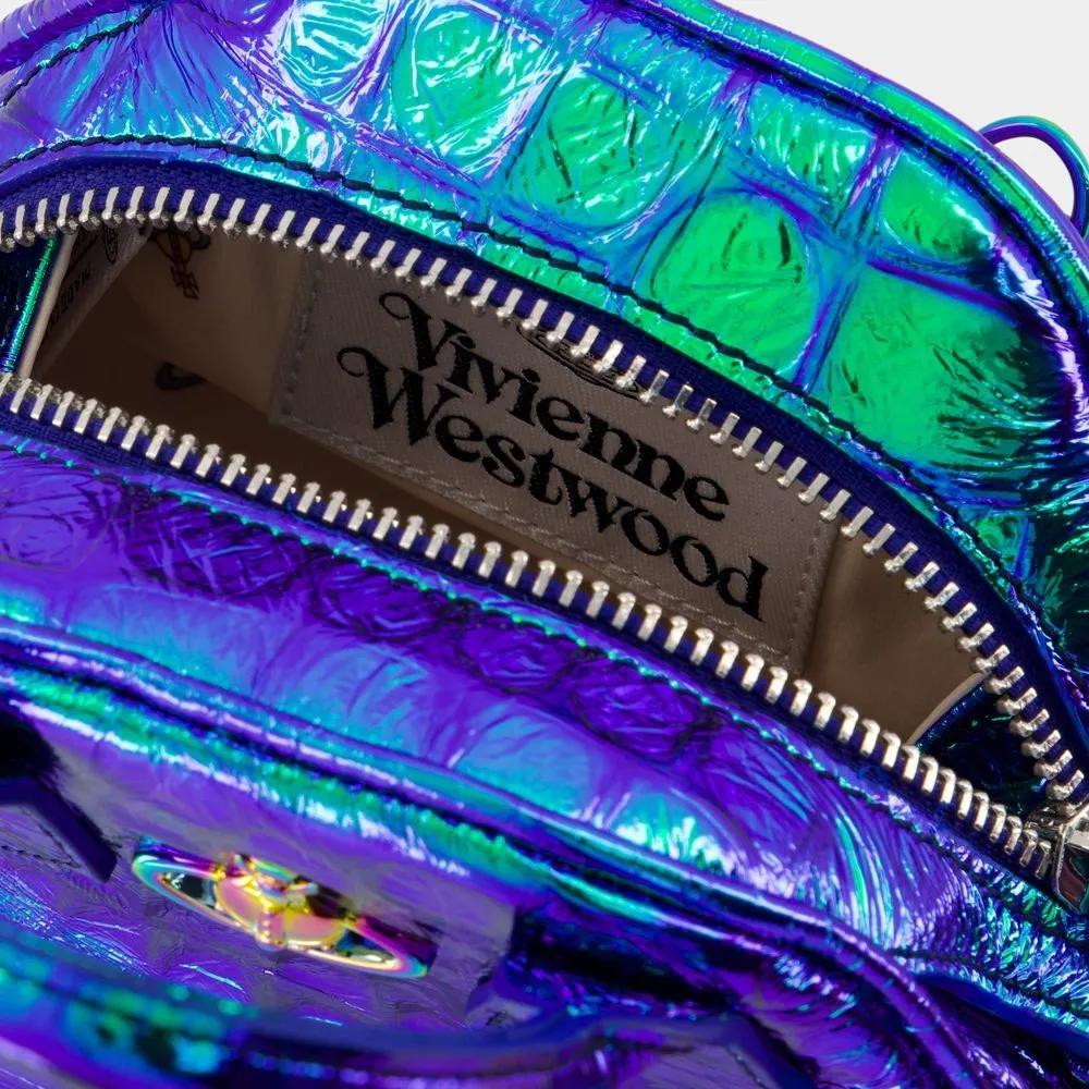 Vivienne Westwood Hobo bags Mini Yasmine Crossbody Leather Blue in blauw