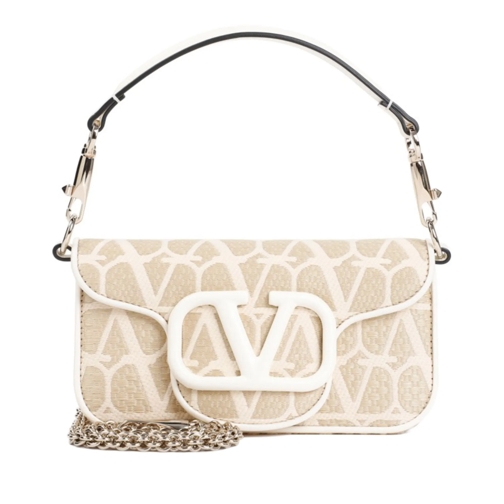 Valentino Sac à bandoulière Locò Small Shoulder Bag Neutrals