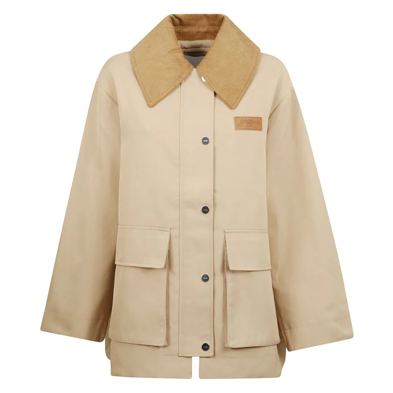 GANNI Übergangsjacke Oversized Jersey Jacket Neutrals
