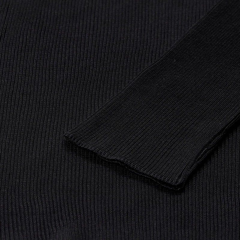 Saint Laurent T-Shirt Gerippter Pullover aus Seide schwarz(Image 4)