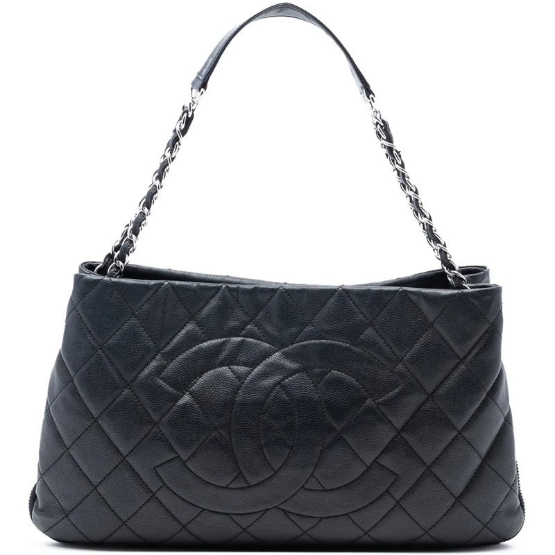 Chanel Shopper CC Quilted Caviar Expandable Tote schwarz