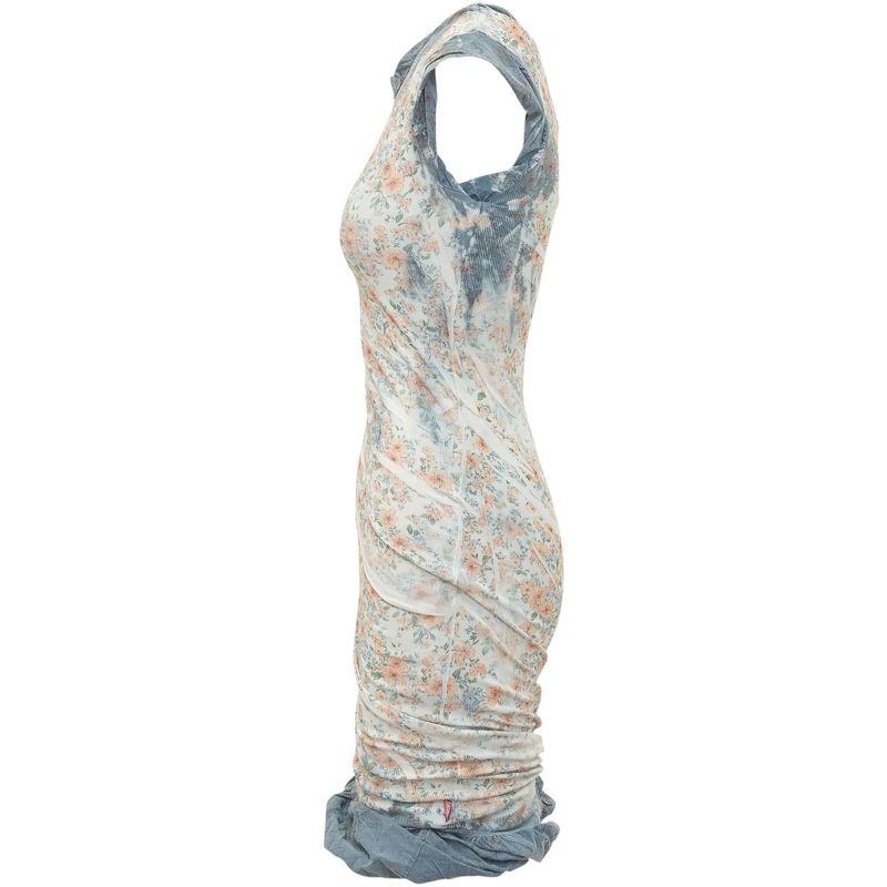 Diesel Robe midi Abito Corto Drappeggiato con Stampa Floreale mehrfarbig(Image 3)