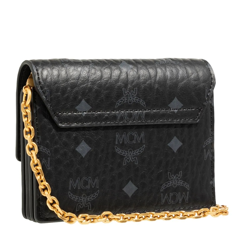 MCM Wallet On A Chain Aren Fold Wallet Mini Black(Image 4)