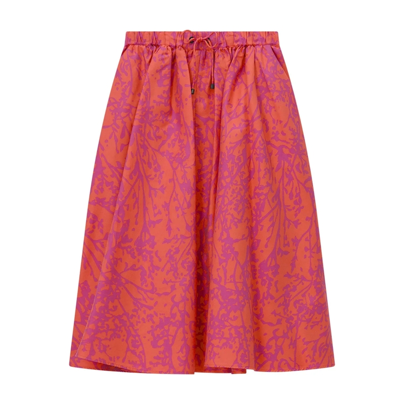 Max Mara Maxirock Midirock Berlina aus Baumwolle & Seide rot