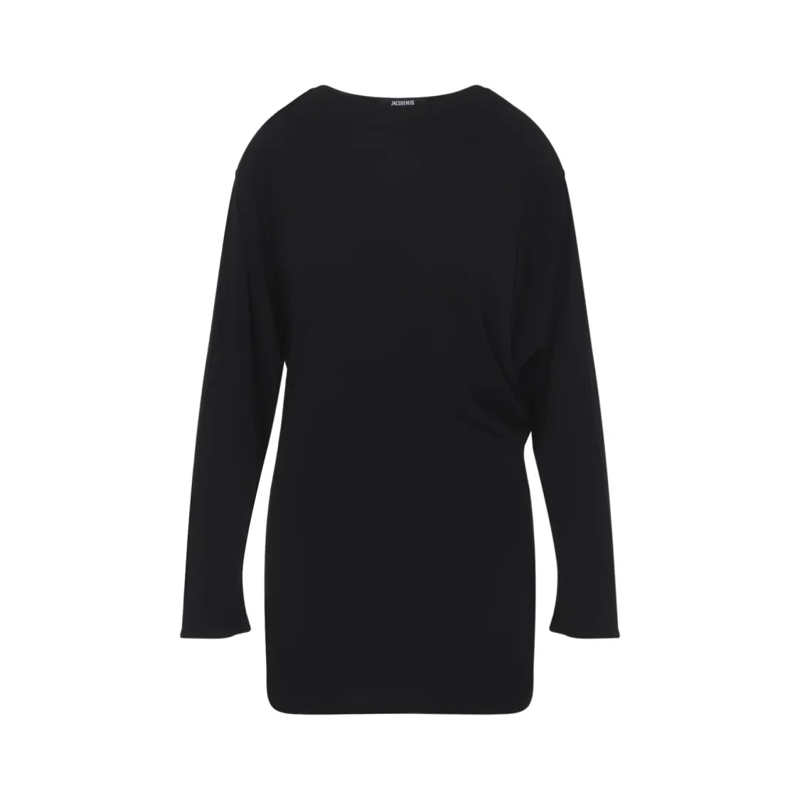 Jacquemus Mini-jurk Long-Sleeved Dress With Dramatic Open Back Black