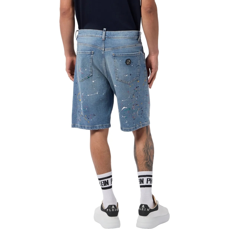 Philipp Plein Shorts Denim Shorts Paint jeansblau(Image 2)