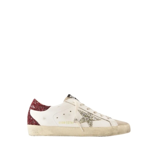 Golden Goose Super Star White Bordeaux Silver scarpa da ginnastica bassa