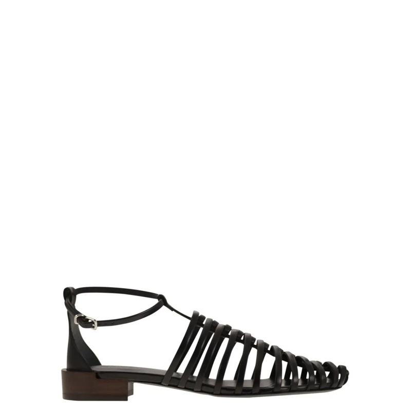 Tod's Sandalen Crisscross Calfskin Leather Sandal With Ankle Stra Black