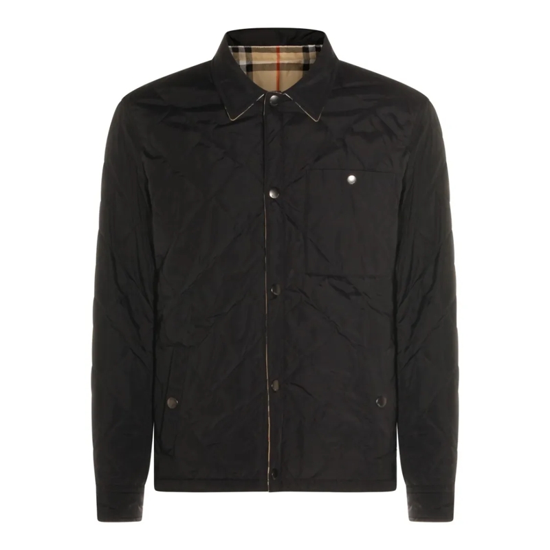 Burberry Daunenjacke Quilted Down Jacket With Shirt Collar Black