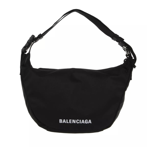 Balenciaga Wheel Sling Bag Black White Hobo Bag