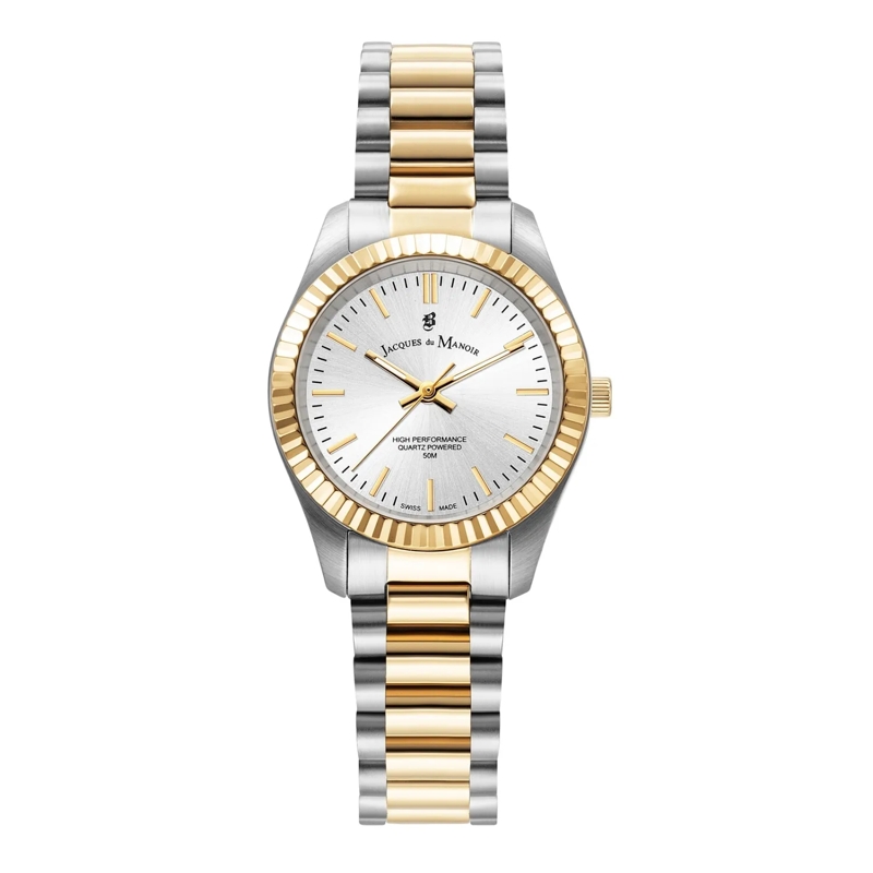 Jacques du Manoir Quartz Horloge Inspiration Prime Uhr Silber farbend, Gold farbend,