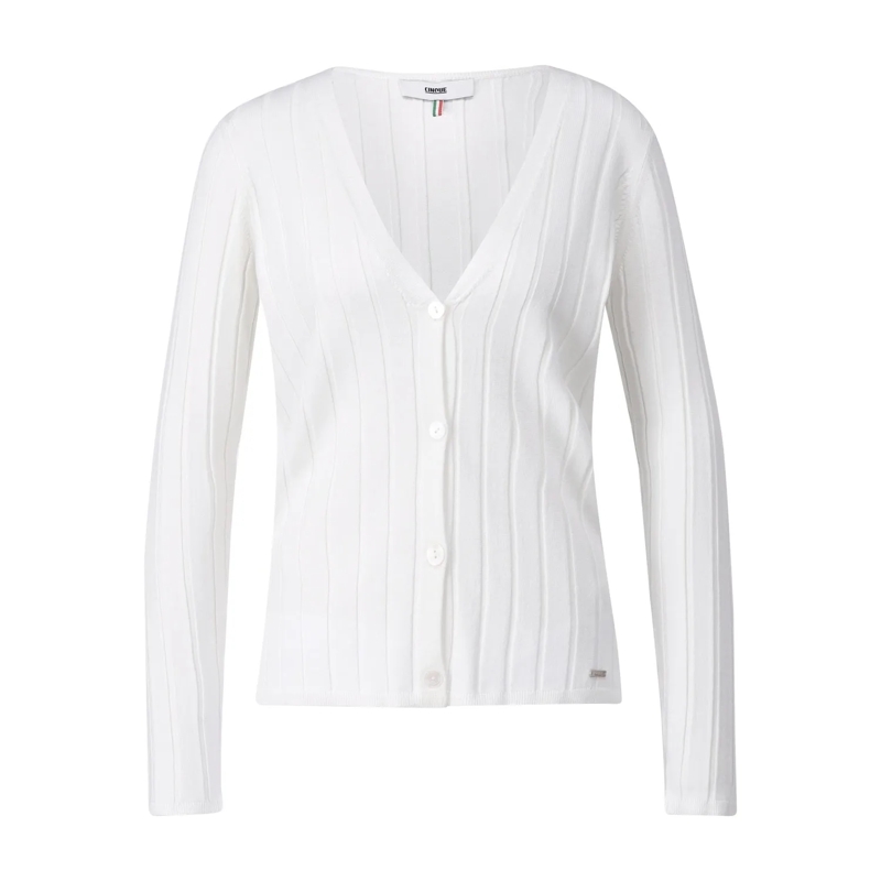 Cinque Vest Strickjacke aus Viskose-Stretch weiß