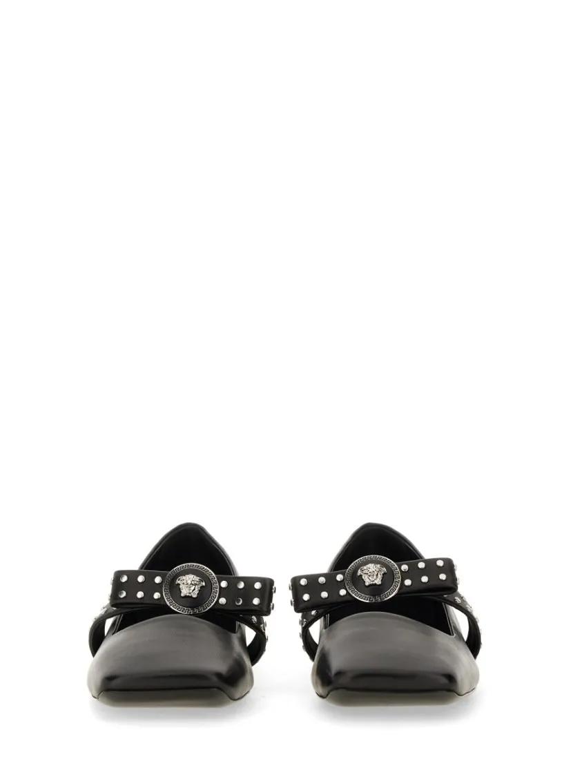 Thumbnail - Ballerina "Gianni" Ribbon With Studs - Gr. 39 (EU) - in Schwarz