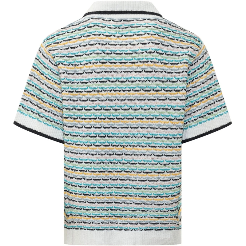 Casablanca Legeres Oberteil Camicia Tuck Stitch a Maniche Corte weiß(Image 2)