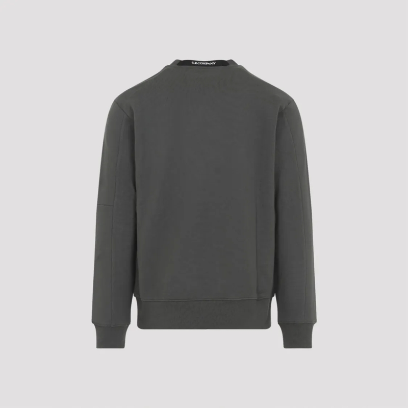 CP Company  Brushed Cotton Sweatshirt With Zip Pocket Grey