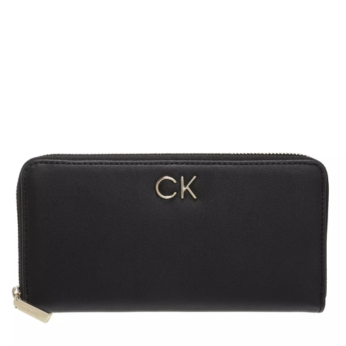 Calvin Klein Re-Lock Slim Z/A Wallet Lg Black Portemonnaie mit Zip-Around-Reißverschluss