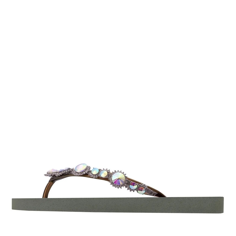 UZURII Flip Flops Zehentrenner Chrystal Marilyn dunkel-grün