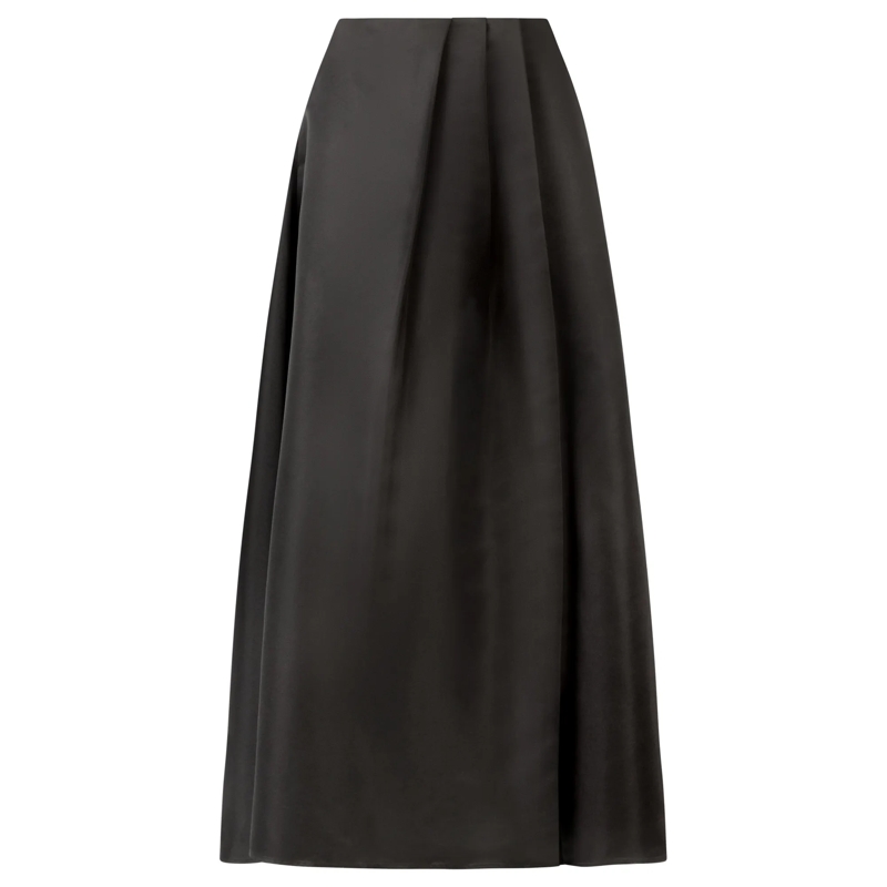 Apart Maxirock Langer Satinrock schwarz