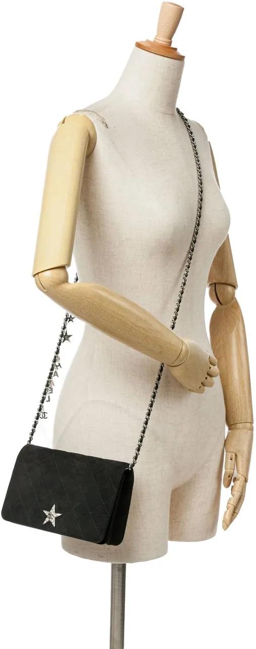 Thumbnail - Chanel Hobo Bags - Quilted Suede Cocostellar Wallet on Chain - Gr. unisize - in Schwarz - für Damen