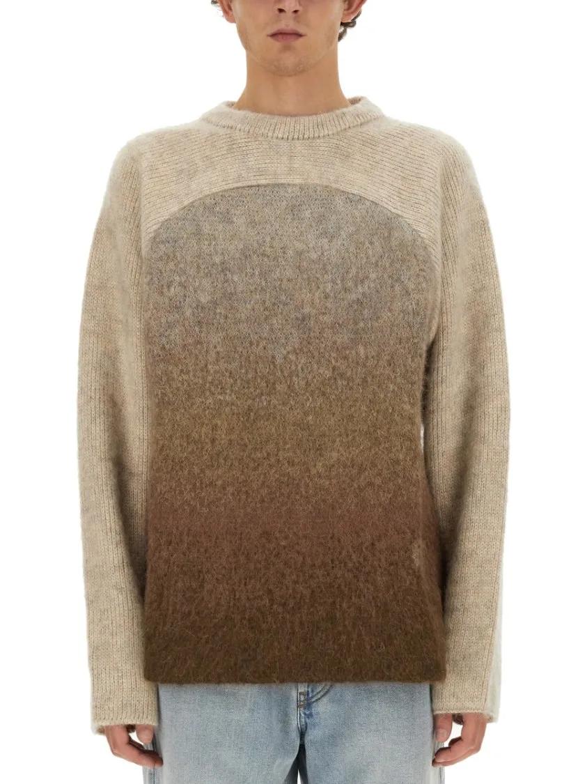 Thumbnail - Erl - Gradient Mohair Blend Knit With Relaxed Silhouette - Größe S - braun