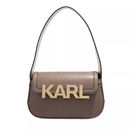 Karl Lagerfeld Letters Embossed Satchel Dark Taupe Borsa a tracolla