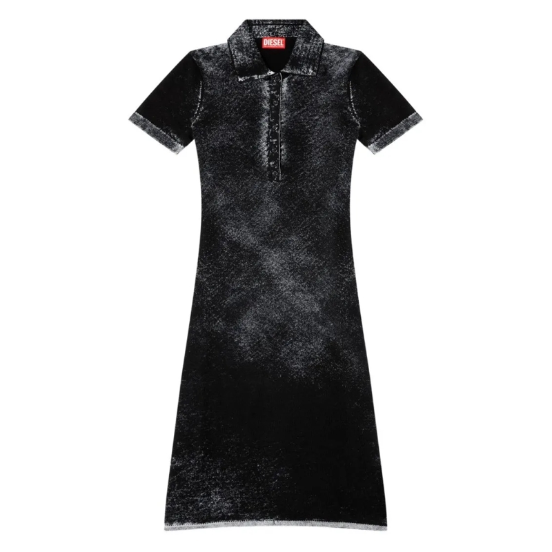 Diesel Midi-jurk Midi Dress With Button Placket Black