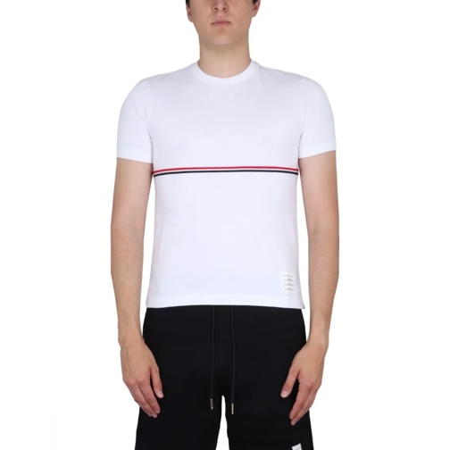 Thom Browne T-Shirts Rwb Stripe T-Shirt White