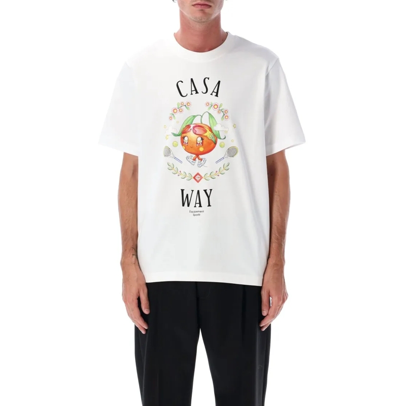 Casablanca T-shirt White Casa Way Orange Mascot T-Shirt White