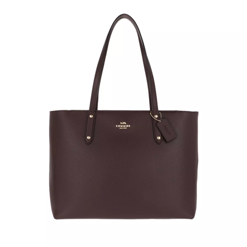 Coach Polished Pebble Leather Central Tote With Zip Gd Oxblood Tote