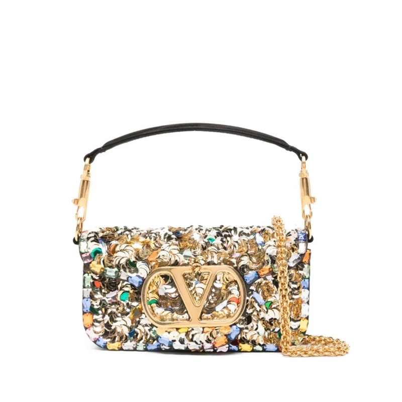 Valentino Garavani Schultertasche Rectangular Handbag Embellished With Multicolored  Multicolor
