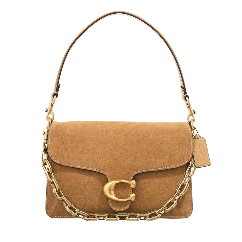 Coach Crossbody Bag Suede Chain Tabby Sand