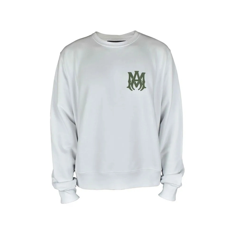 Amiri  White Cotton Sweatshirt With Khaki Logo Print White