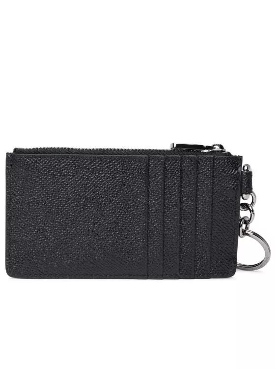 Thumbnail - Dolce&Gabbana Portemonnaies - Black Leather Card Holder - Gr. unisize - in Schwarz - für Damen