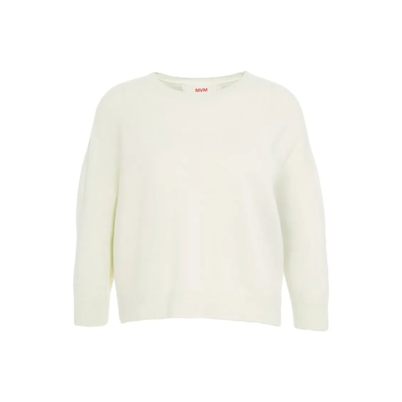 Mvm Trui Cashmere Sweater With Classic Round Neck Green