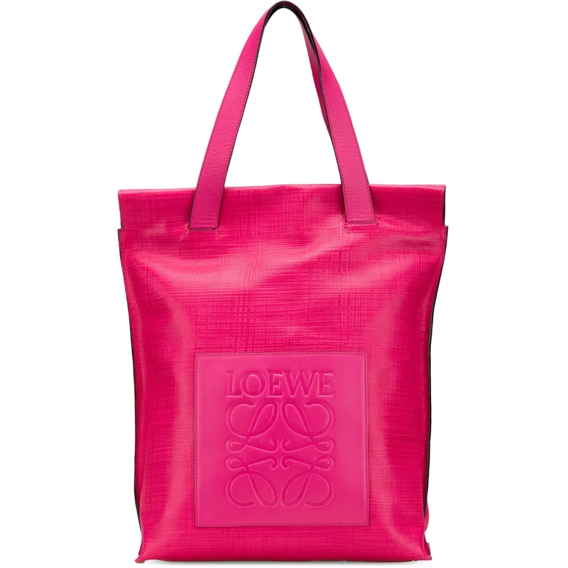 Loewe Shopper Anagram Leather Shopper Tote rose